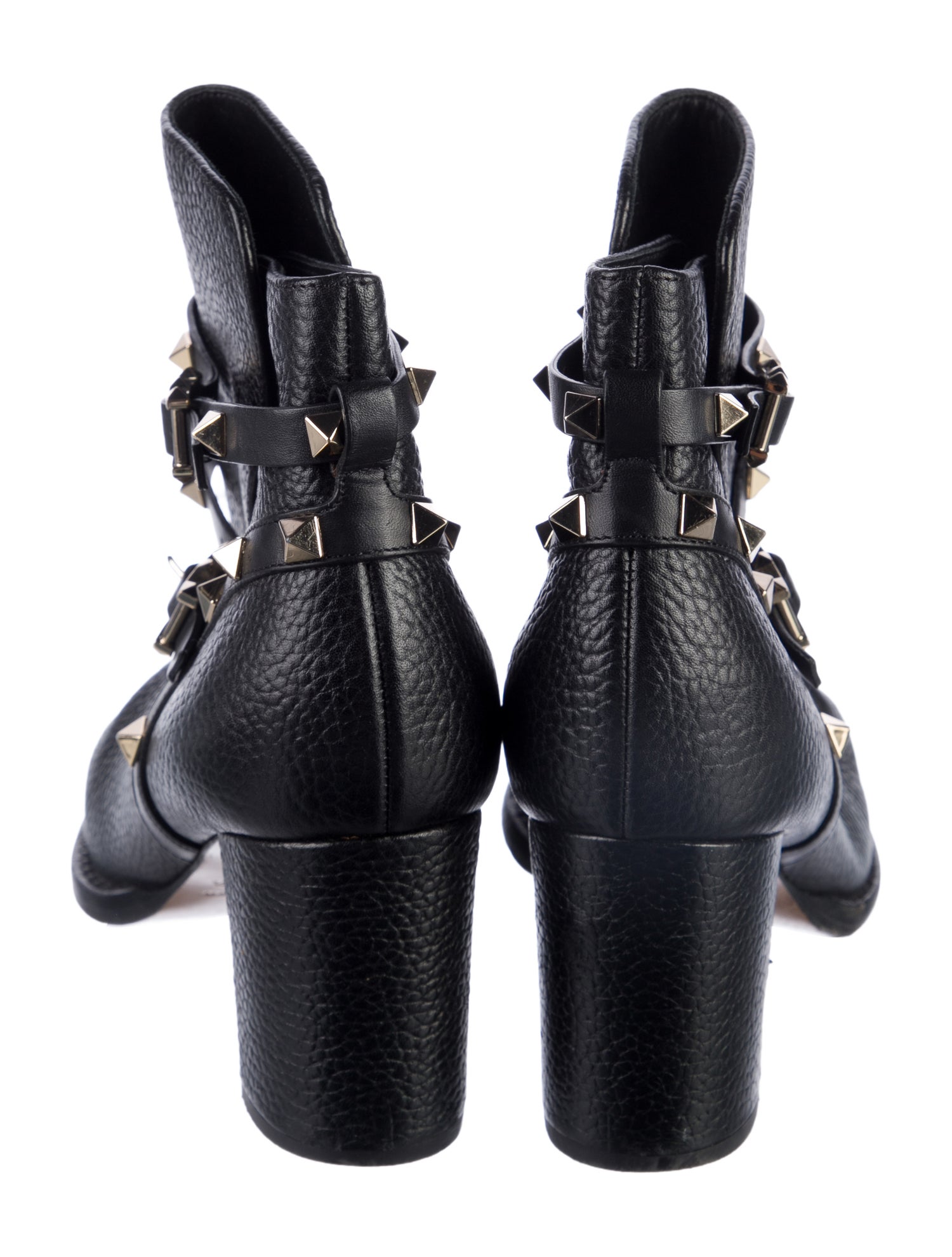Valentino Rockstud Accents Leather Moto Boots